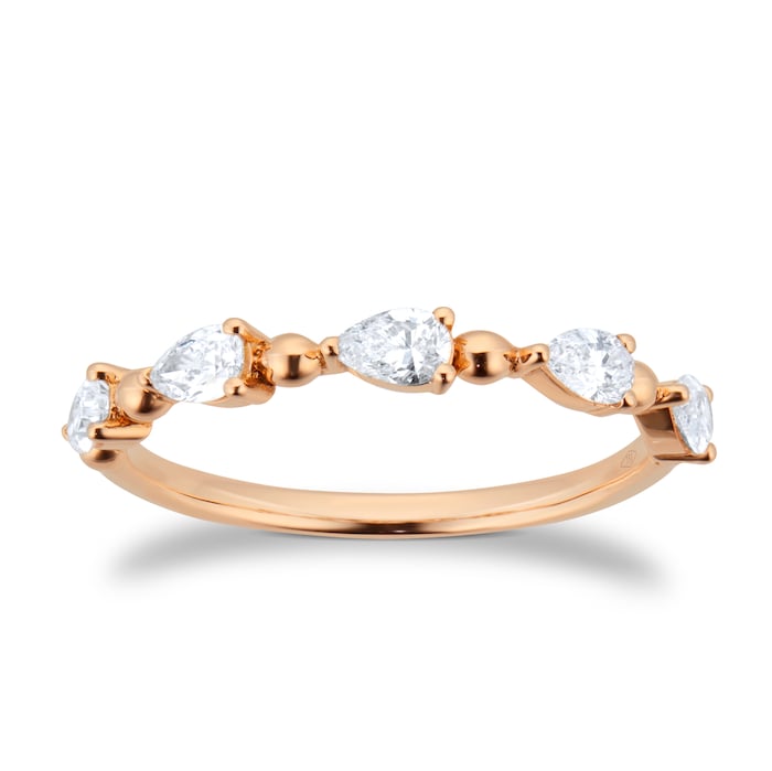 Goldsmiths 18ct Yellow Gold 0.50ct Brilliant Cut Diamond Set Shoulder Cluster Engagement Ring - Ring Size K
