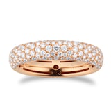 Goldsmiths 18ct Rose Gold 1.15cttw Brilliant Cut Pave Diamond Ring