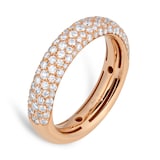 Goldsmiths 18ct Rose Gold 1.15cttw Brilliant Cut Pave Diamond Ring