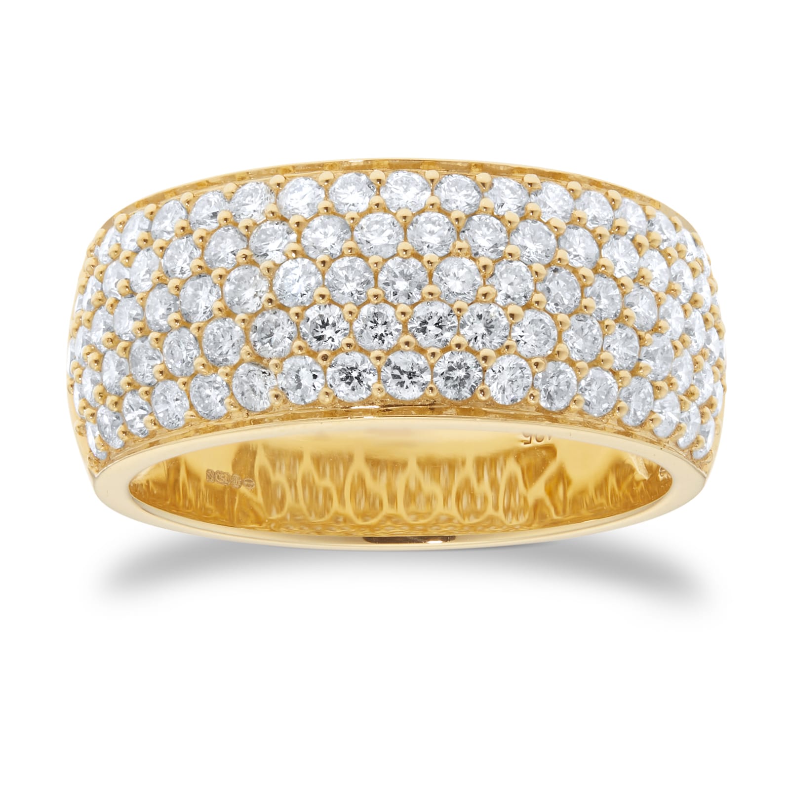 Mappin & Webb 18ct Yellow Gold 1.45cttw Diamond Pave Ring