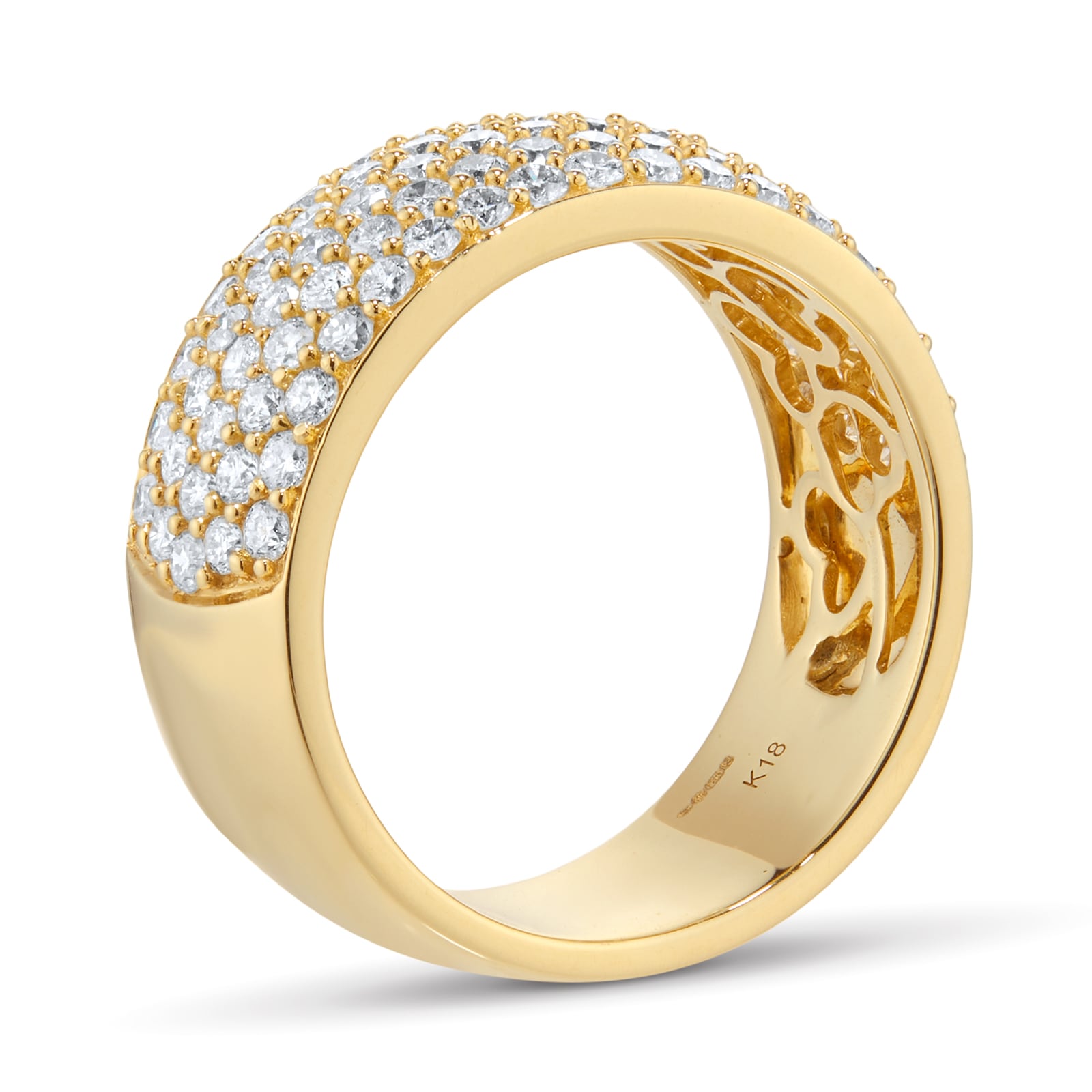 Mappin & Webb 18ct Yellow Gold 1.45cttw Diamond Pave Ring