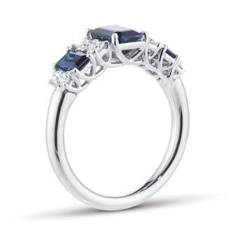 Mappin & Webb 18ct White Gold Sapphire & 0.32cttw Diamond Ring