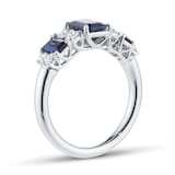 Mappin & Webb 18ct White Gold Sapphire & 0.32cttw Diamond Ring