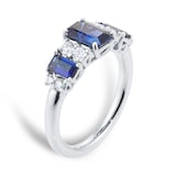 Mappin & Webb 18ct White Gold Sapphire & 0.32cttw Diamond Ring