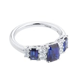Mappin & Webb 18ct White Gold Sapphire & 0.32cttw Diamond Ring