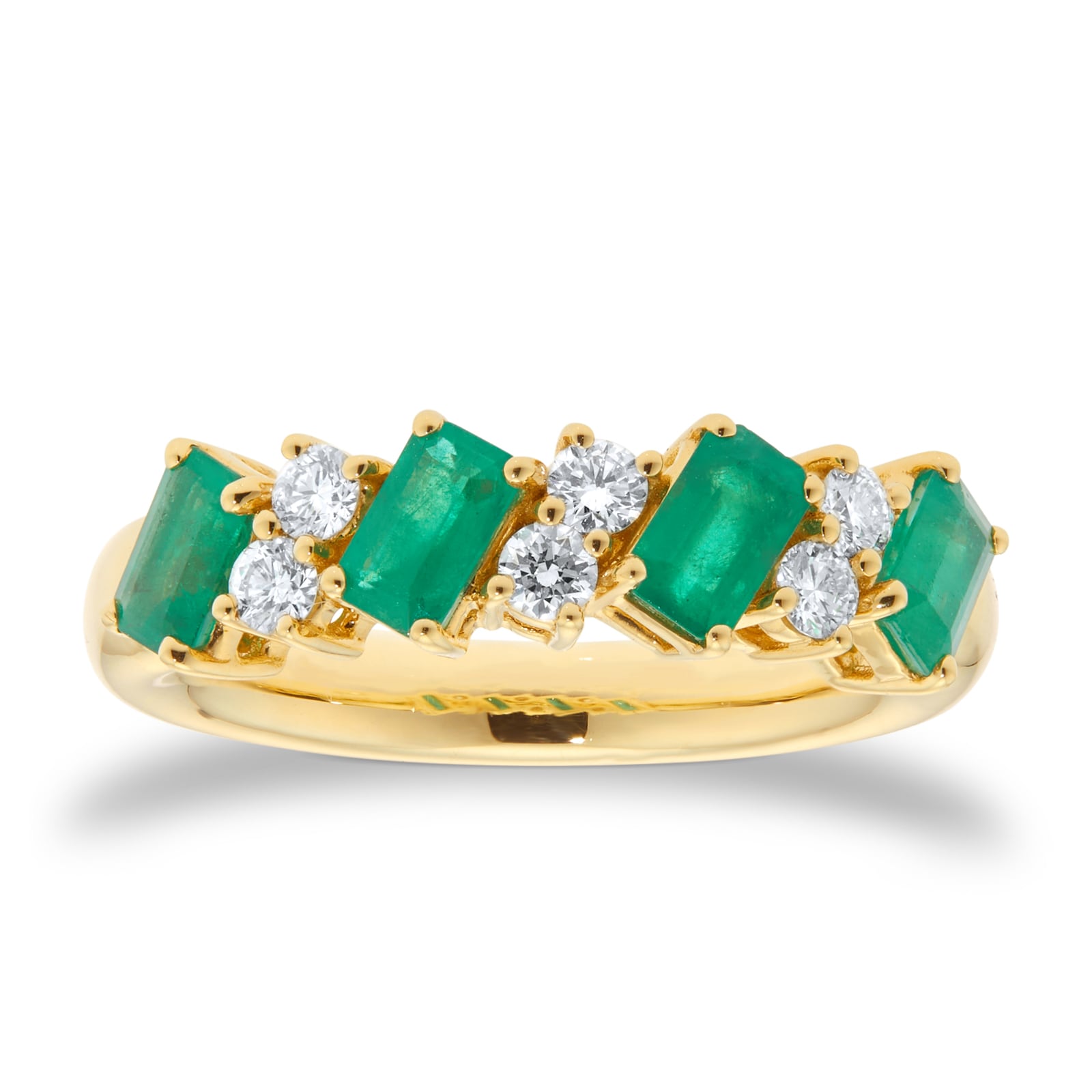 Mappin & Webb 18ct Yellow Gold Emerald & 0.30cttw Diamond Ring Mappin & Webb 18ct Yellow Gold Emerald & 0.30cttw Diamond Ring