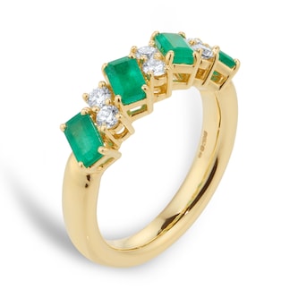 Mappin & Webb 18ct Yellow Gold Emerald & 0.30cttw Diamond Ring Mappin & Webb 18ct Yellow Gold Emerald & 0.30cttw Diamond Ring