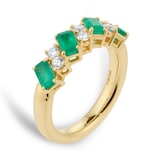 Mappin & Webb 18ct Yellow Gold Emerald & 0.30cttw Diamond Ring
