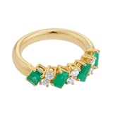 Mappin & Webb 18ct Yellow Gold Emerald & 0.30cttw Diamond Ring