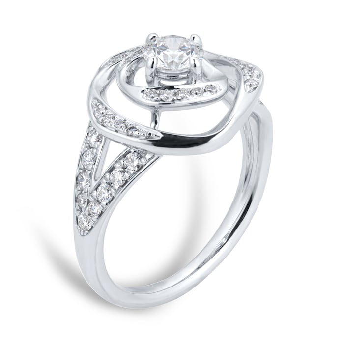 Mappin & Webb Limited Edition 18ct White Gold 0.70cttw Diamond Halo Ring