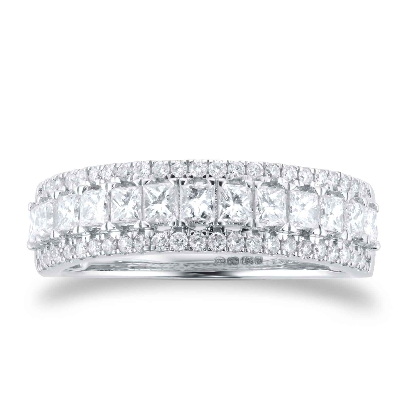 18ct White Gold 1.00ct Diamond Illusion Set Dress Ring - Ring Size I