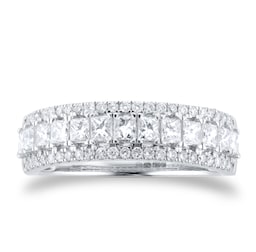 06071131 - 18ct White Gold 1.00ct Diamond Illusion Set Dress Ring