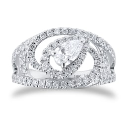 06071136 - Amelia 18ct White Gold 1.00cttw Pear Cut Spiral Diamond Cuff Ring