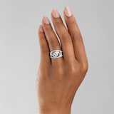 Mappin & Webb Amelia 18ct White Gold 1.00cttw Pear Cut Spiral Diamond Cuff Ring - Ring Size L