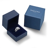 Mappin & Webb Amelia 18ct White Gold 1.00cttw Pear Cut Spiral Diamond Cuff Ring - Ring Size L