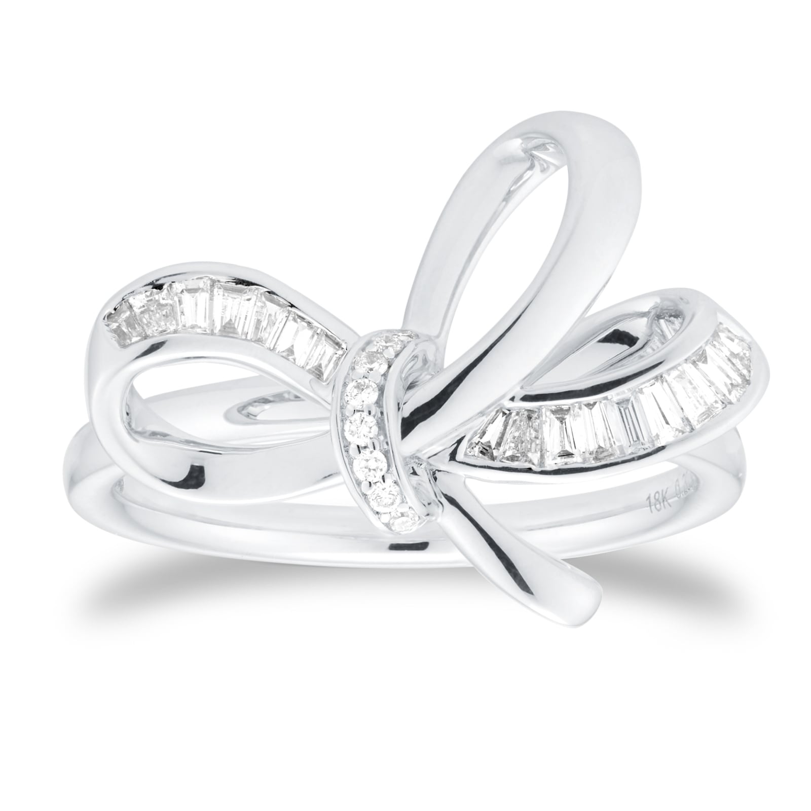 Mappin & Webb 18ct White Gold 0.30cttw Diamond Bow Ring