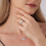 Mappin & Webb 18ct White Gold 0.30cttw Diamond Bow Ring - Ring Size M