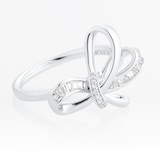 Mappin & Webb 18ct White Gold 0.30cttw Diamond Bow Ring - Ring Size M