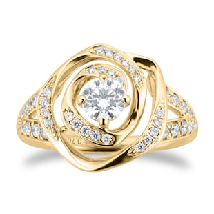 Mappin & Webb Limited Edition 18ct Yellow Gold 0.70cttw Diamond Halo Ring