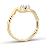 Goldsmiths 9ct Yellow Gold 0.25cttw Pear Cluster Diamond Wave Ring