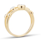 Goldsmiths 9ct Yellow Gold 0.21cttw Diamond Illusion Bezel Ring