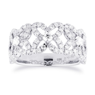 Mappin & Webb 18ct White Gold 0.72cttw Diamond Floral Ring