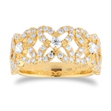 Mappin & Webb Floriana 18ct Yellow Gold 0.72cttw Diamond Ring - Ring Size J