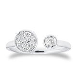 Goldsmiths 9ct White Gold 0.20cttw Diamond Cluster Open Ring