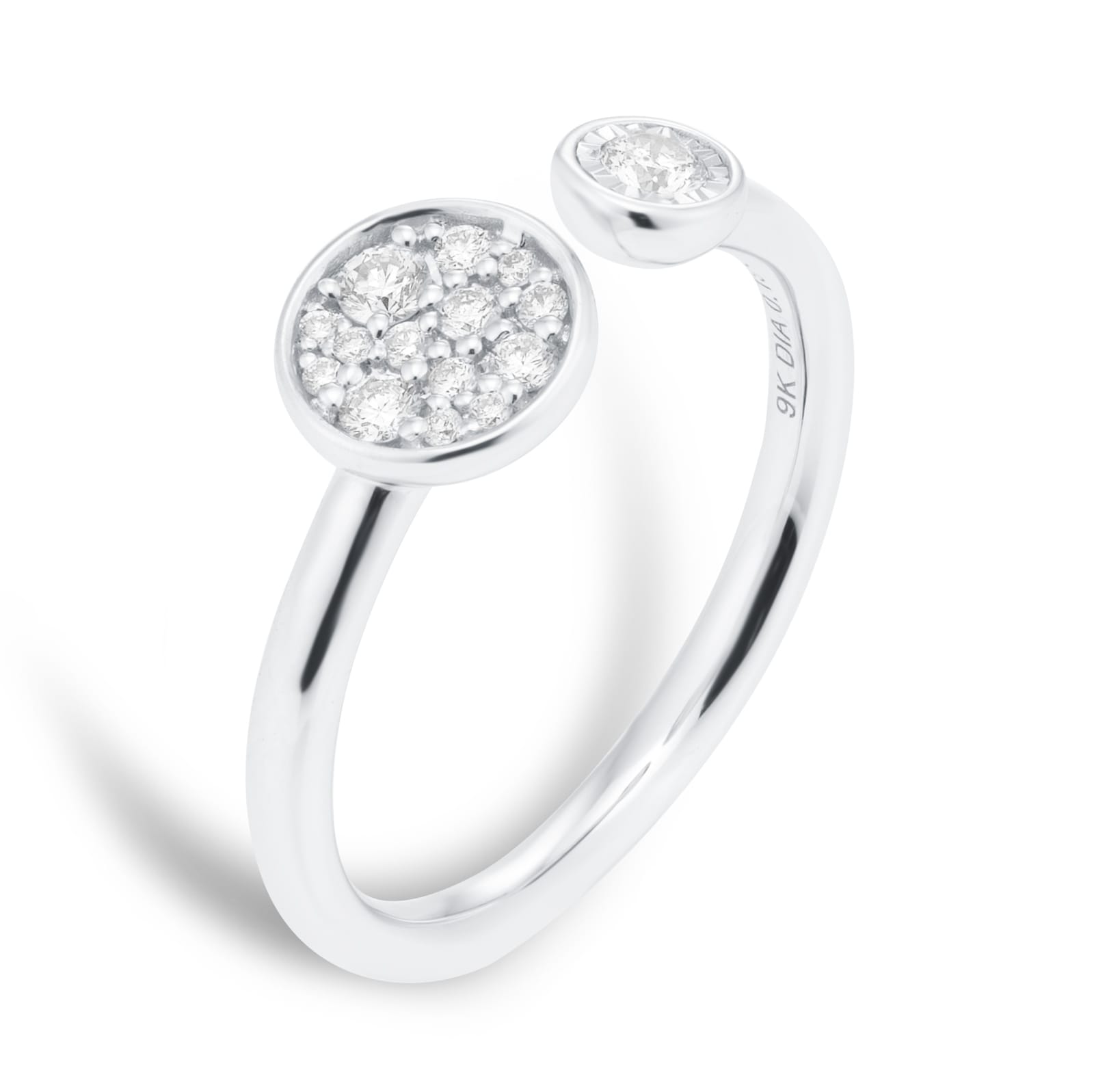 Goldsmiths 9ct White Gold 0.20cttw Diamond Cluster Open Ring Goldsmiths 9ct White Gold 0.20cttw Diamond Cluster Open Ring