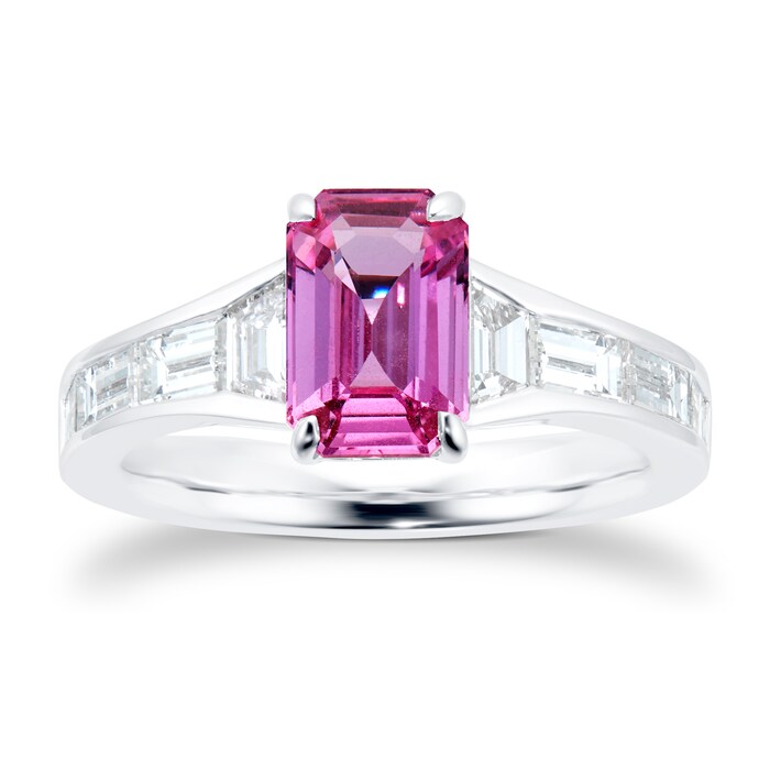 Mappin & Webb 18ct White Gold Pink Sapphire & 1.14cttw Diamond Ring