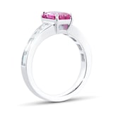 Mappin & Webb 18ct White Gold Pink Sapphire & 1.14cttw Diamond Ring
