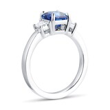 Mappin & Webb Platinum 2.05ct Asscher Cut Sapphire & 0.29cttw Diamond Ring