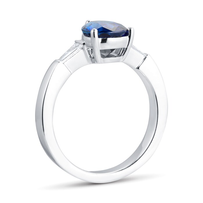 Mappin & Webb 18ct White Gold Pear Cut 2.37ct Sapphire & 0.21ct Diamond Ring