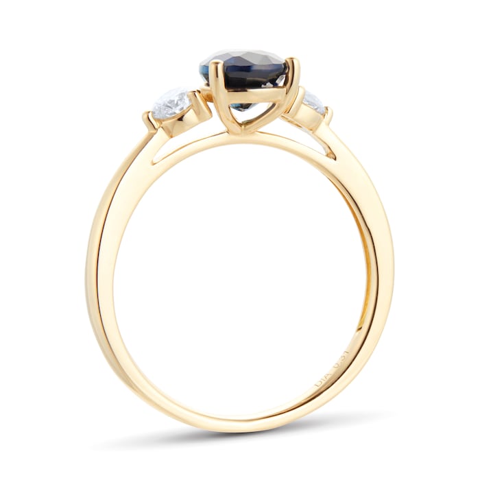 Goldsmiths 18ct Yellow Gold 0.31cttw Diamond & Sapphire Engagement Ring