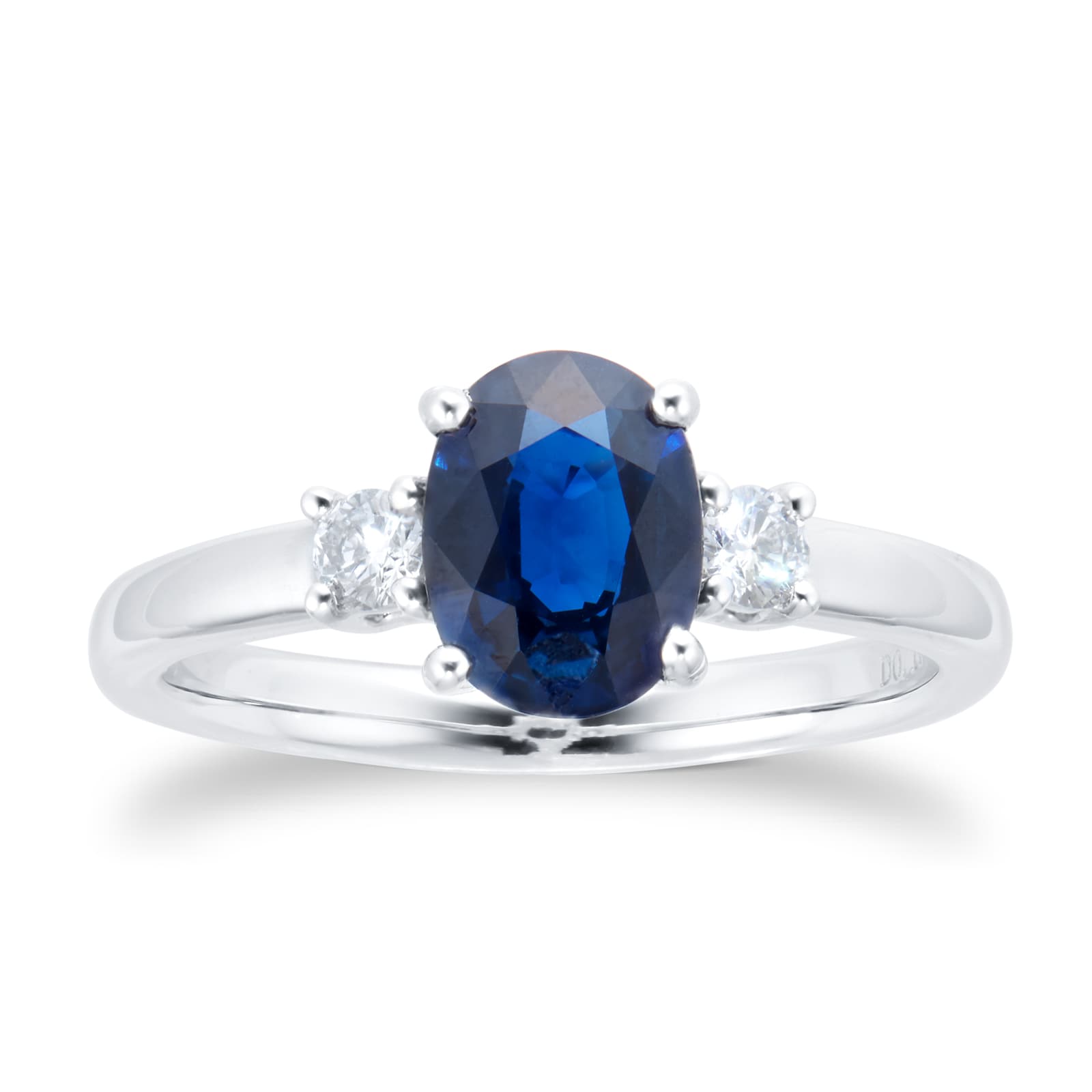 Carrington Platinum Oval Cut Sapphire & Diamond Ring - Ring Size M