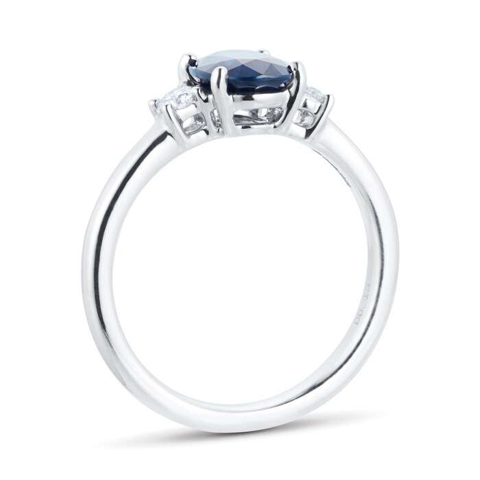 Mappin & Webb Carrington Platinum Oval Cut Sapphire & Diamond Ring