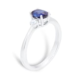 Goldsmiths Platinum 0.15ct Diamond & Sapphire 3 Stone Engagement Ring