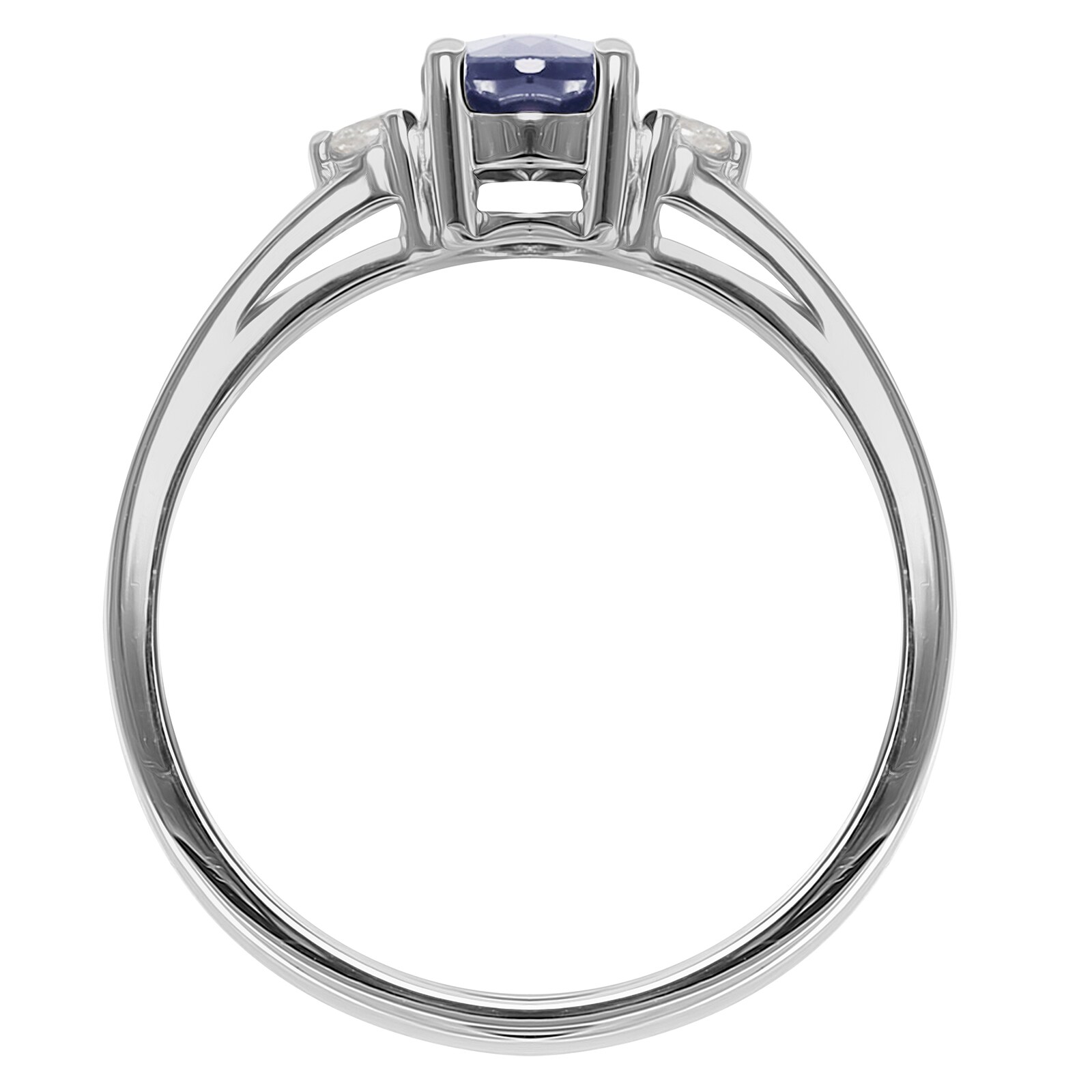 Goldsmiths 9ct White Gold Sapphire & Diamond 3 Stone Ring 05619R138 ...