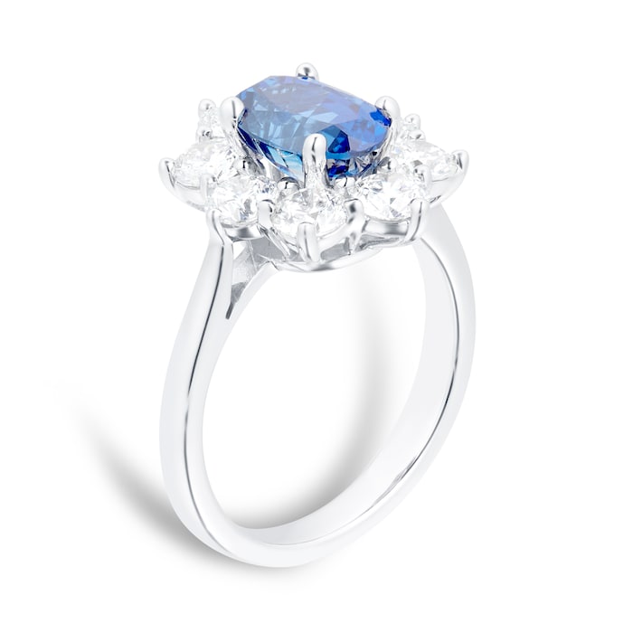 Mappin & Webb Platinum 1.92ct Diamond & 1.10ct Sapphire Ring