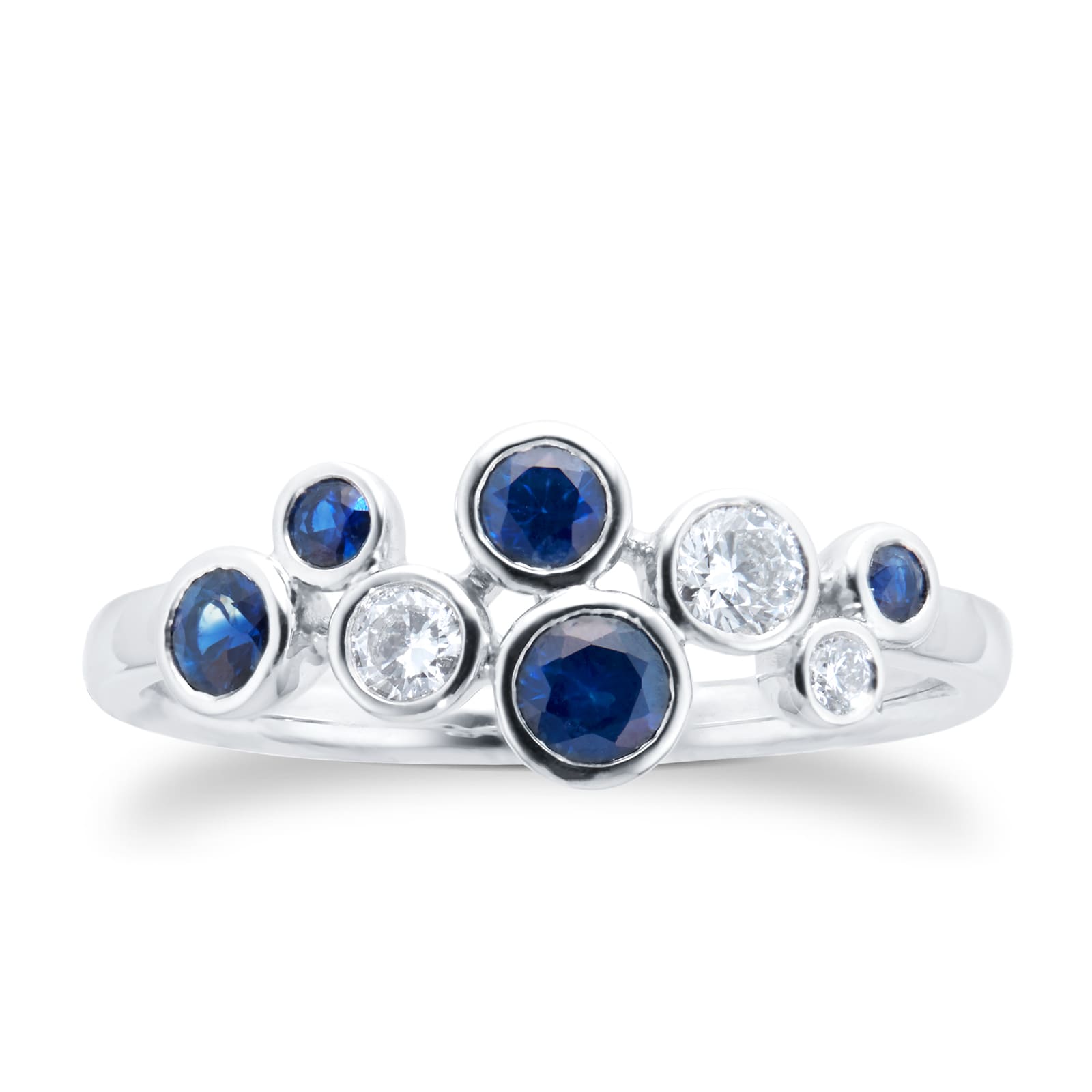 Mappin & Webb Gossamer Platinum Sapphire & Diamond Cluster Ring Mappin & Webb Gossamer Platinum Sapphire & Diamond Cluster Ring