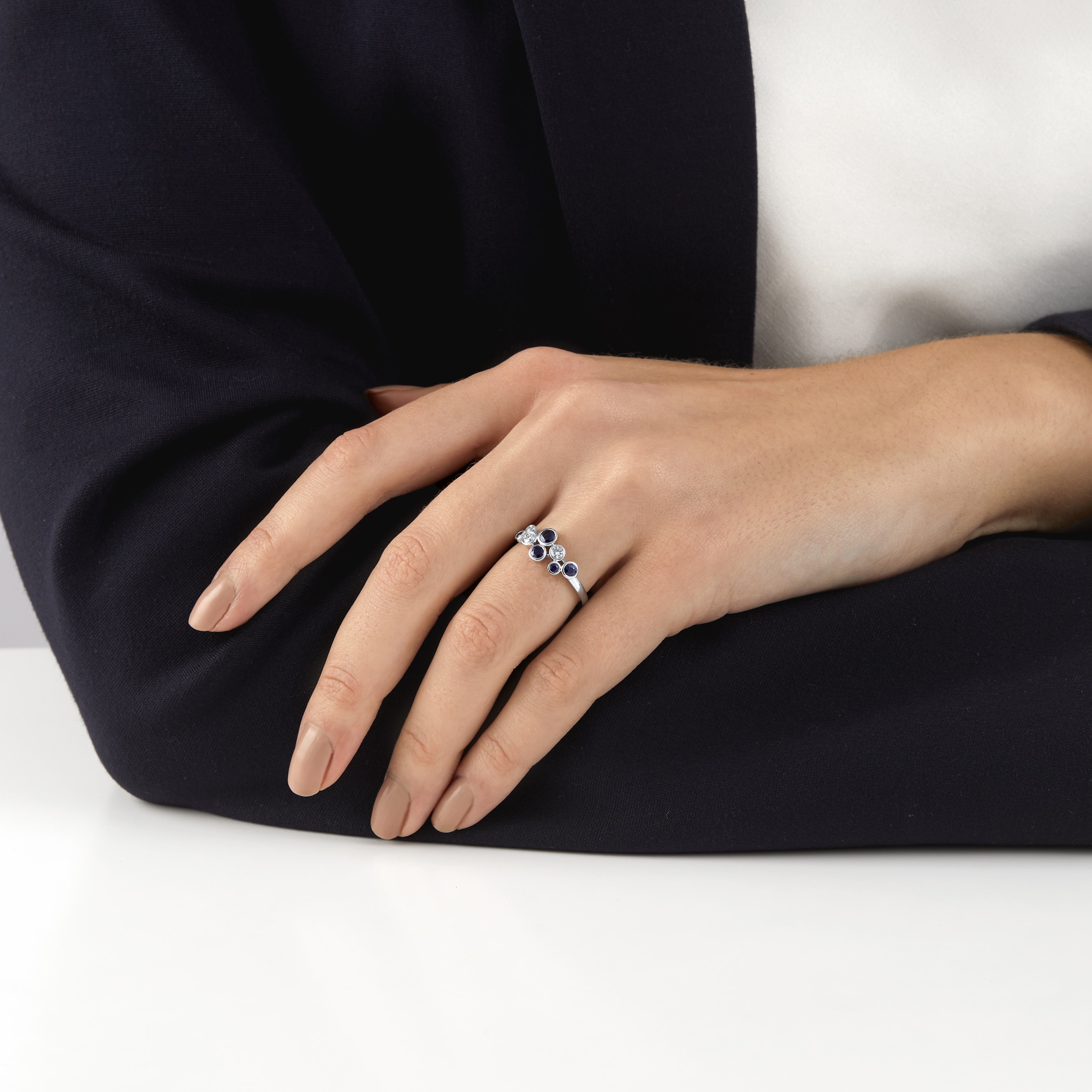 Mappin & Webb Gossamer Platinum Sapphire & Diamond Cluster Ring Mappin & Webb Gossamer Platinum Sapphire & Diamond Cluster Ring