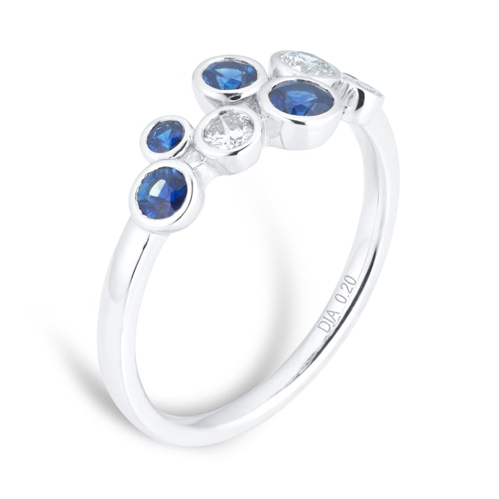 Mappin & Webb Gossamer Platinum Sapphire & Diamond Cluster Ring