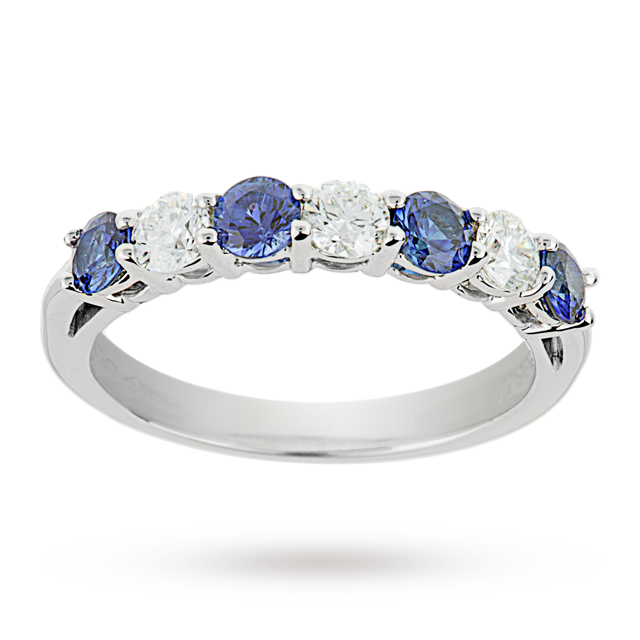 Mappin & Webb Platinum Diamond And Sapphire Half Eternity Ring