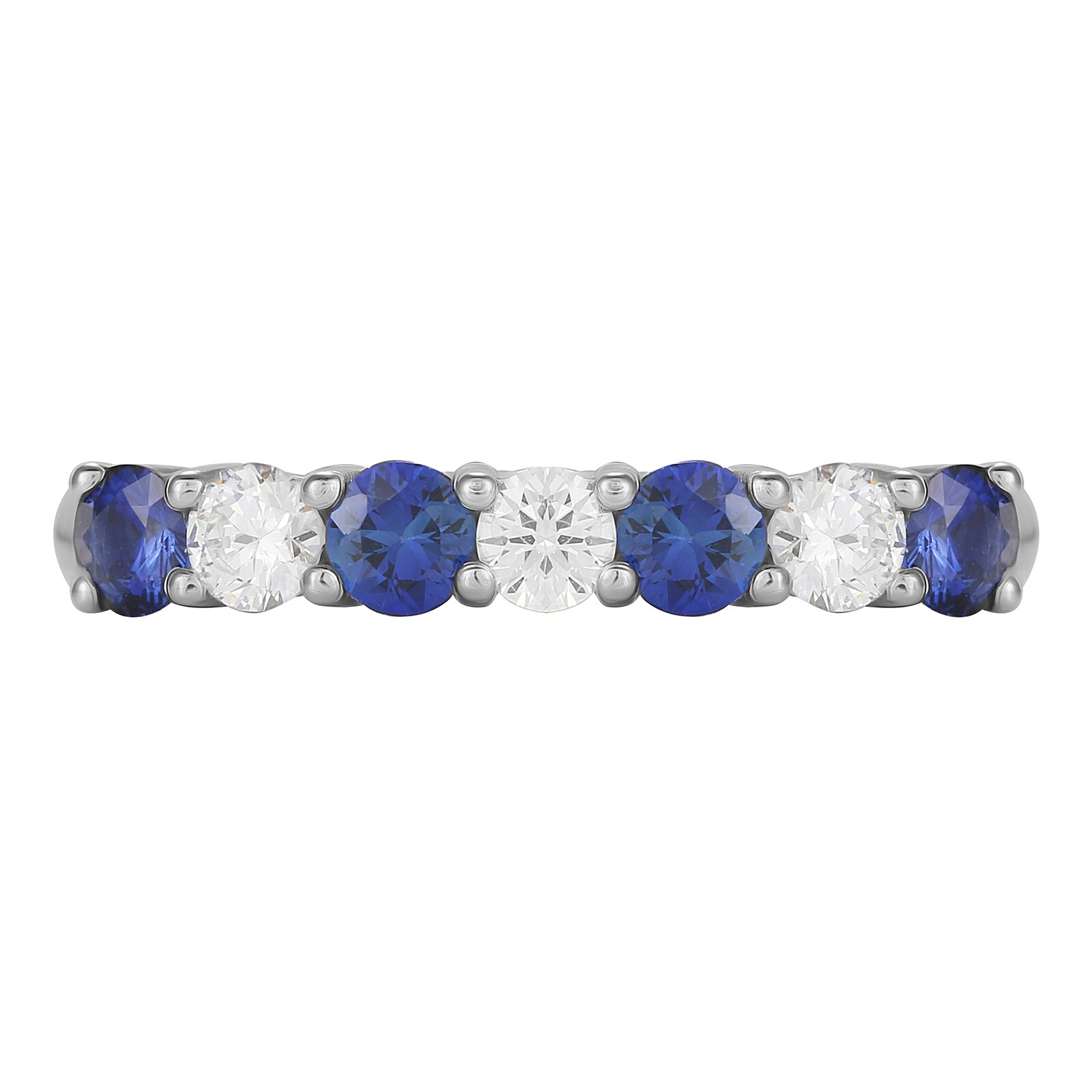 Mappin & Webb Platinum Diamond And Sapphire Half Eternity Ring