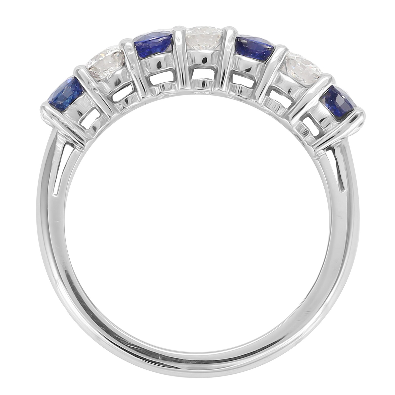 Mappin & Webb Platinum Diamond And Sapphire Half Eternity Ring