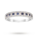 Goldsmiths 9ct White Gold Sapphire And 0.37cttw Diamond Dress Ring
