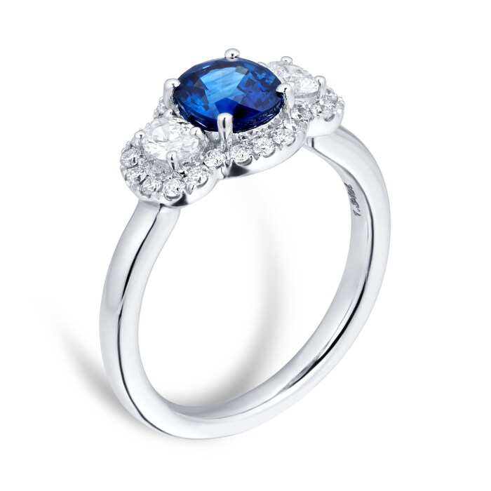 Mappin & Webb 18ct White Gold Sapphire & Diamond Ring