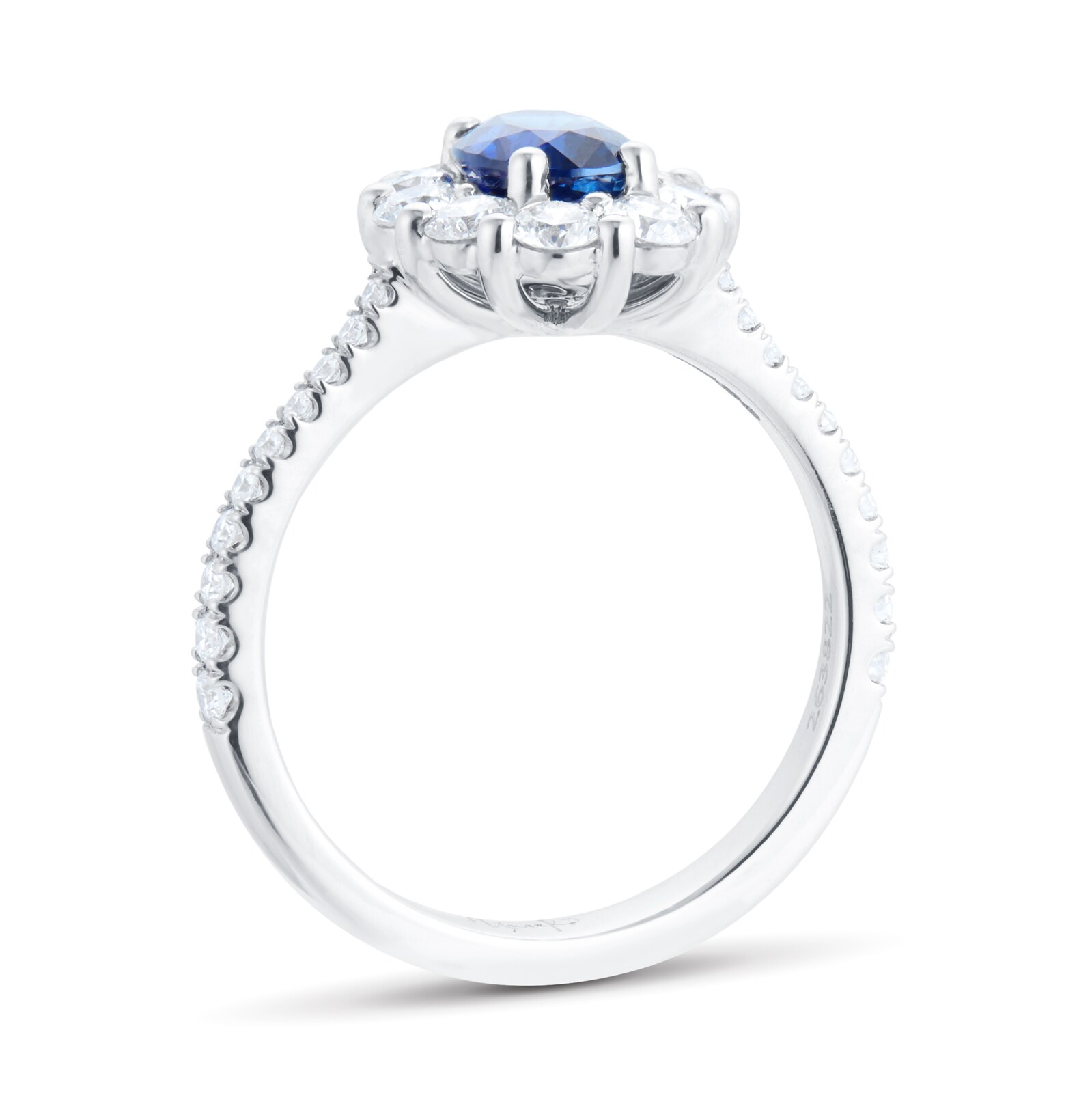 Mappin & Webb 18ct White Gold 0.82ct Diamond & 1.05ct Sapphire Ring