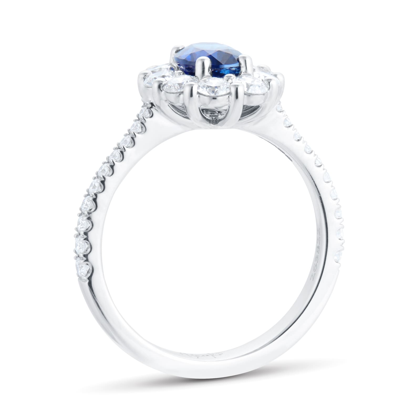 Mappin & Webb 18ct White Gold 0.82ct Diamond & 1.05ct Sapphire Ring Mappin & Webb 18ct White Gold 0.82ct Diamond & 1.05ct Sapphire Ring