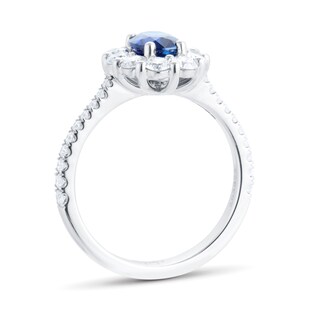 Mappin & Webb 18ct White Gold 0.82ct Diamond & 1.05ct Sapphire Ring